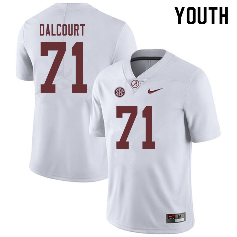 Alabama Crimson Tide Youth Darrian Dalcourt #71 White NCAA Nike Authentic Stitched 2019 College Football Jersey UV16F61FA